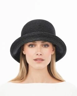 Squishee Pith -Ericjavits Shop SS25 12054 SQUISHEE PITH BLACK FRONT BRIM UP