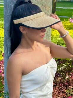 Soleil Visor -Ericjavits Shop SS25 13367 LIFESTYLE SOLEIL VISOR NATURAL BLACK 2
